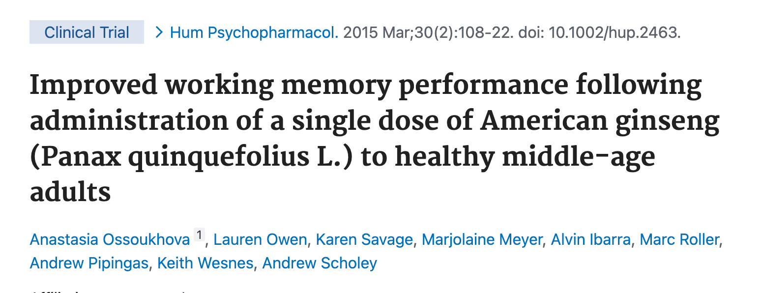 Clinical trial study - Human Psychopharmacology